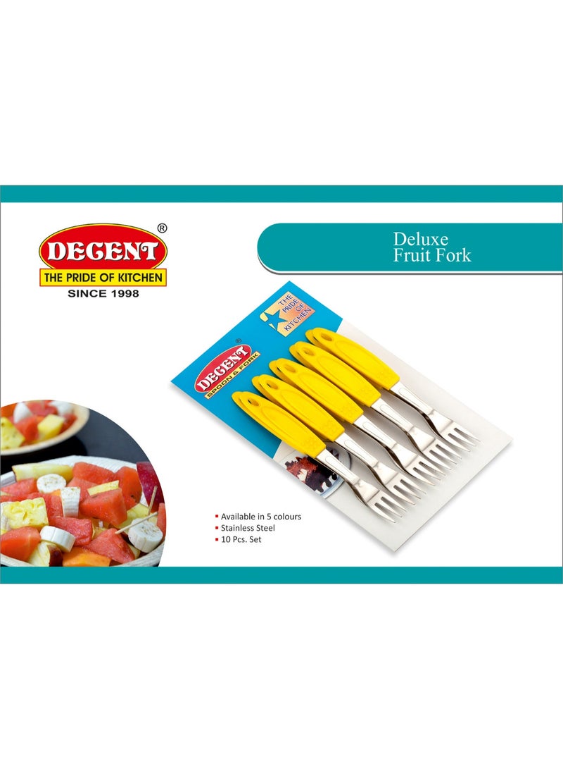 Decent Deluxe Fruit Fork Set of 10 | Stainless Steel Forks | Ergonomic Handle | Mirror Finish | Dessert & Fruit Fork Set For Home, Kitchen, Restaurant, Dishwasher Safe - Image 5